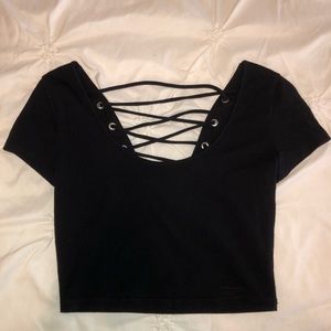 Forever 21 Lace Up Crop Top